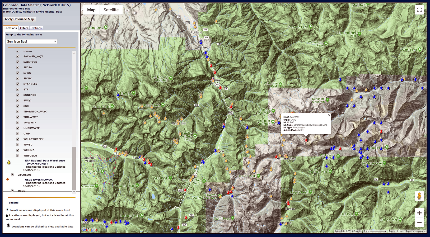 CDSN Monitoring Location Exceedance Application